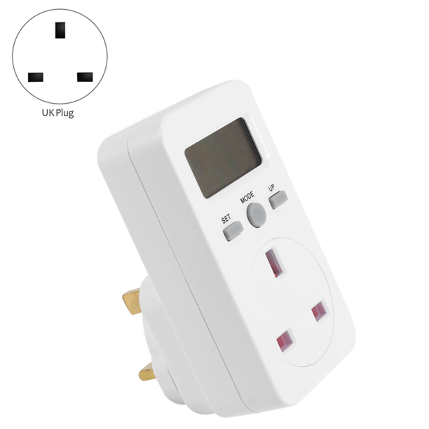 Digital Meter PlugIn Socket Electric Wattmeter Energy Monitor Uk Plug
