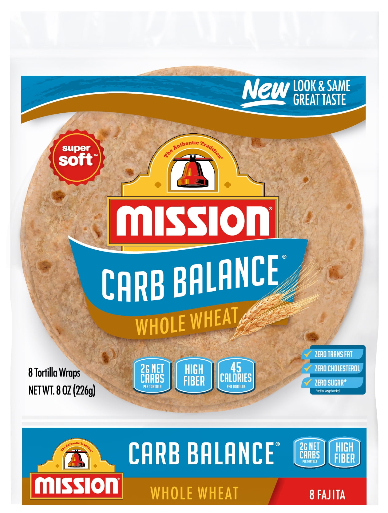 Mission Carb Balance Fajita Whole Wheat Tortillas, 8 Count