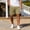 Yellow, variant on Viadha Mens Cargo Shorts Casual Stretch Shorts Solid Color Elastic Waist Button Closure Shorts for Summer Work Outdoor with Pockets