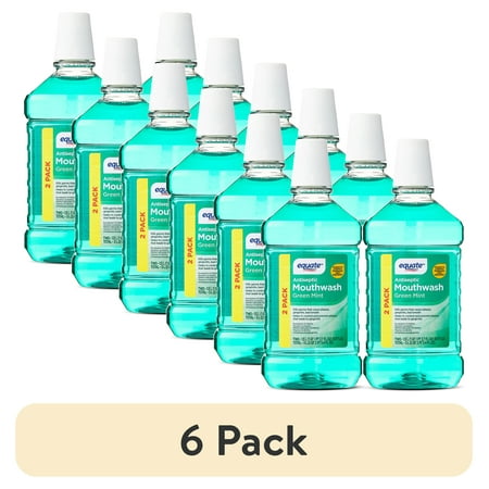 (12 pack) Equate Antiseptic Mouthwash Green Mint 1.5 L 2 Count