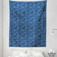 thumbnail image 1 of East Tapestry, Watercolor Style Tie Dye Effect Indonesian Grunge Composition, Fabric Wall Hanging Decor for Bedroom Living Room Dorm, 5 Sizes, Cobalt Blue and White, by Ambesonne, 1 of 1