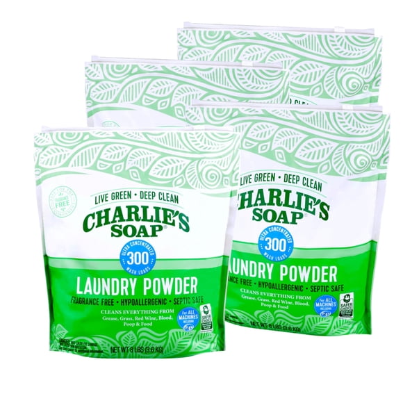 Detergente para ropa Charlie's Soap hipoalergénico, 3,63 kg, paquete de 4