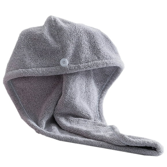 Secador de cabello simple Cap Coral Toalla de secado Espesar Toalla de secado de cabello Absorción de agua Cap de secado (gris)