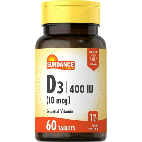 Vitamin D3 400 IU (10 mcg) | 60 Vegetarian Tablets | For Men and Women | by Sundance
