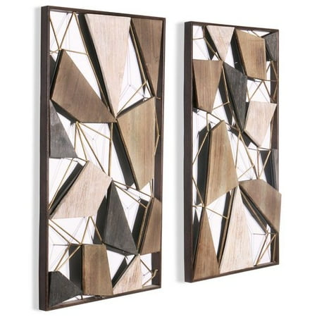 Corrigan Studio 2 Piece Geometric Wood And Metal Wall Decor Set Corrigan Studio 2 Piece Geometric Wood And Metal Wall Decor Set