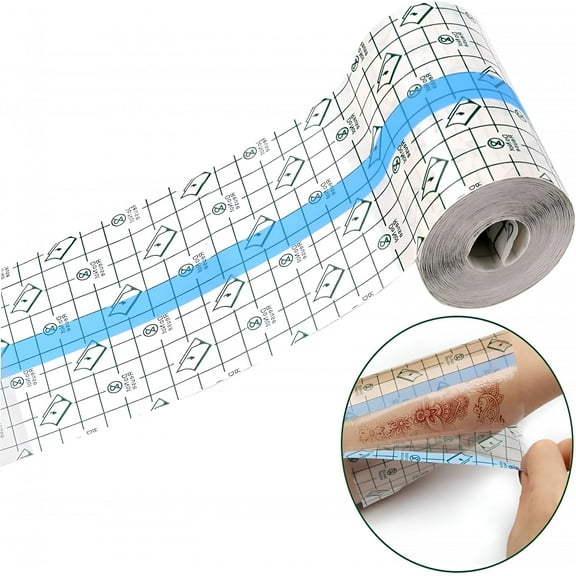 QARUN 1 Roll Tattoo Aftercare Waterproof Bandages,Waterproof Transparent Bandage,Stretch Adhesive Bandage,Transparent Film Dressing,Clear Adhesive Dressing Tape for Swimming and Shower