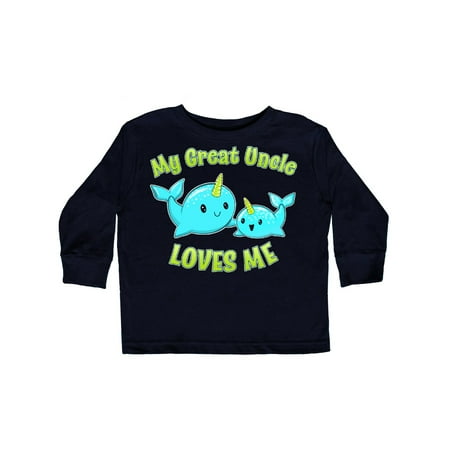 

Inktastic My Great Uncle loves me- cute narwhal Gift Toddler Boy or Toddler Girl Long Sleeve T-Shirt