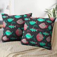 thumbnail image 3 of LALILO Throw Pillow Covers Swimming Fishes Cute Black Fishes Cushion Cover 18" x 18", 2 Pack, 3 of 6