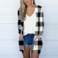 thumbnail image 2 of DDAPJ pyju Long Sleeve Cardigans with Pockets for Women,Open Front Shawl Collar Drape Cardigan Plaid Print Casual Kimono Tops Leightweight Comfy Holiday Coats Fall Fashion 2023, 2 of 5