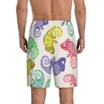 thumbnail image 3 of Naloa Cute Chameleons Men's Short Pajama Pants, Lounge Comfort Shorts with Elasticized Waistband and Side Pockets - 3X-Large, 3 of 9