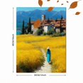 thumbnail image 3 of Provencal Blooming Village Walking Woman Canvas Print, Impressionist Countryside Home Bedroom Wall Decor Art, 3 of 8