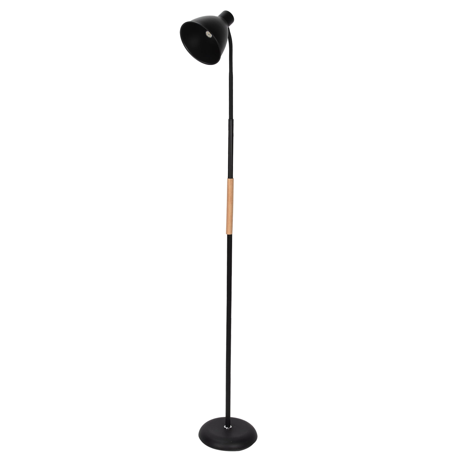 M Buder Simple Floor Lamp Tricolor LED Standing Lamp Living Room Bedroom Bedside Home Lighting Iron Wood Construction Decorative Reading Light Fixture Includes E27 Bulb EU Plug