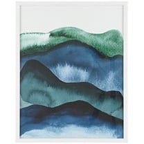 SAFAVIEH Echo 16 in. x 20 in. Framed Wall Art, Denim/Blue Green