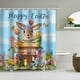 thumbnail image 5 of Cortina de ducha de Pascua, cortina de ducha de Pascua para baño, cortina de baño de tela impermeable con ganchos para decoración del hogar., 5 of 6