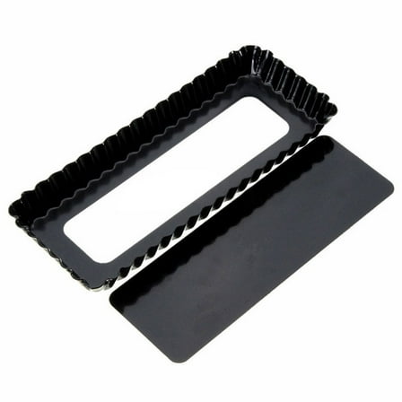 Rectangle Fluted Pie Tart Pan Mold Baking Removable Bottom Nonstick Quiche Tool
