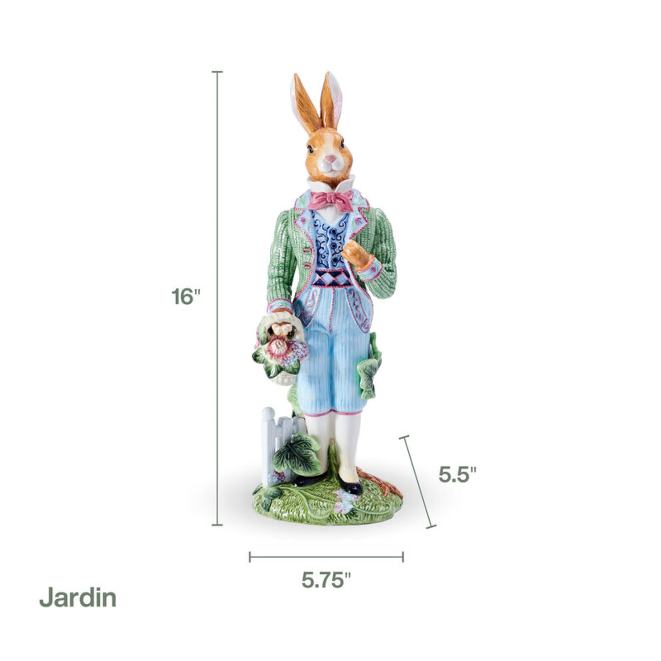 Fitz and Floyd Jardin Rabbit Male Earthenware Decorative Figurine
