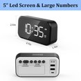 thumbnail image 3 of Reloj despertador digital con puerto USB para cargar, brillo ajustable, atenuador, pantalla LED digital, 12/24 horas, 3 of 5