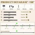 thumbnail image 7 of 2 Pack Heavy Duty Adjustable Curtain Rods for Windows, 1-Inch Diameter Matte Black Curtain Rod, 32-150 Inches, 7 of 7