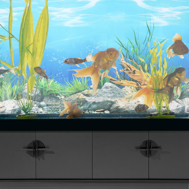 POPETPOP Aquarium Fish Tank Background Sticker 3D Double-sided Wallpaper  Fish Tank Decorative Pictures Underwater Backdrop Decor 