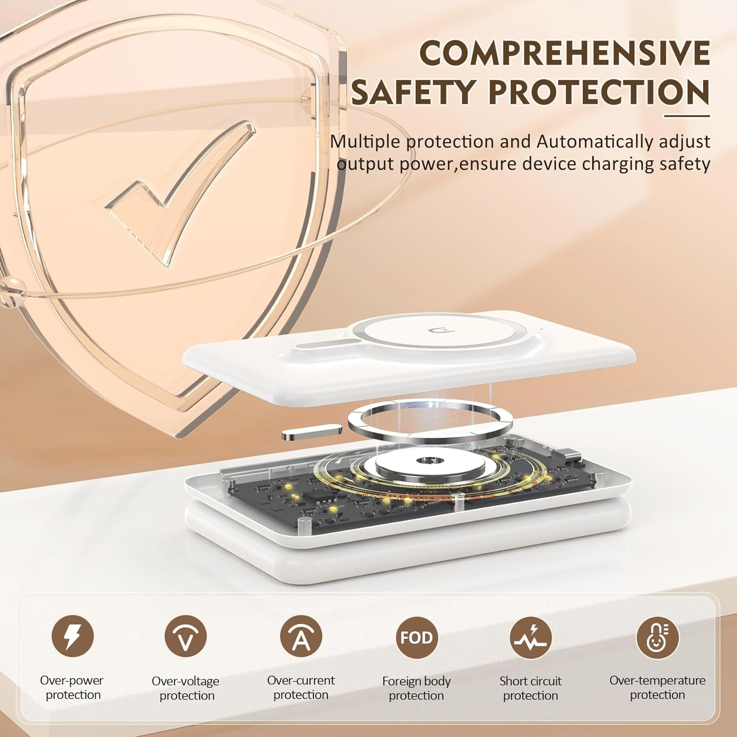 ETEPEHI Travel Magnetic Wireless Charger: 3 in 1 Foldable Charging Pad Compatible for iPhone 17 Air 16 15 14 Pro Max Plus, iWatch Series & Airpods