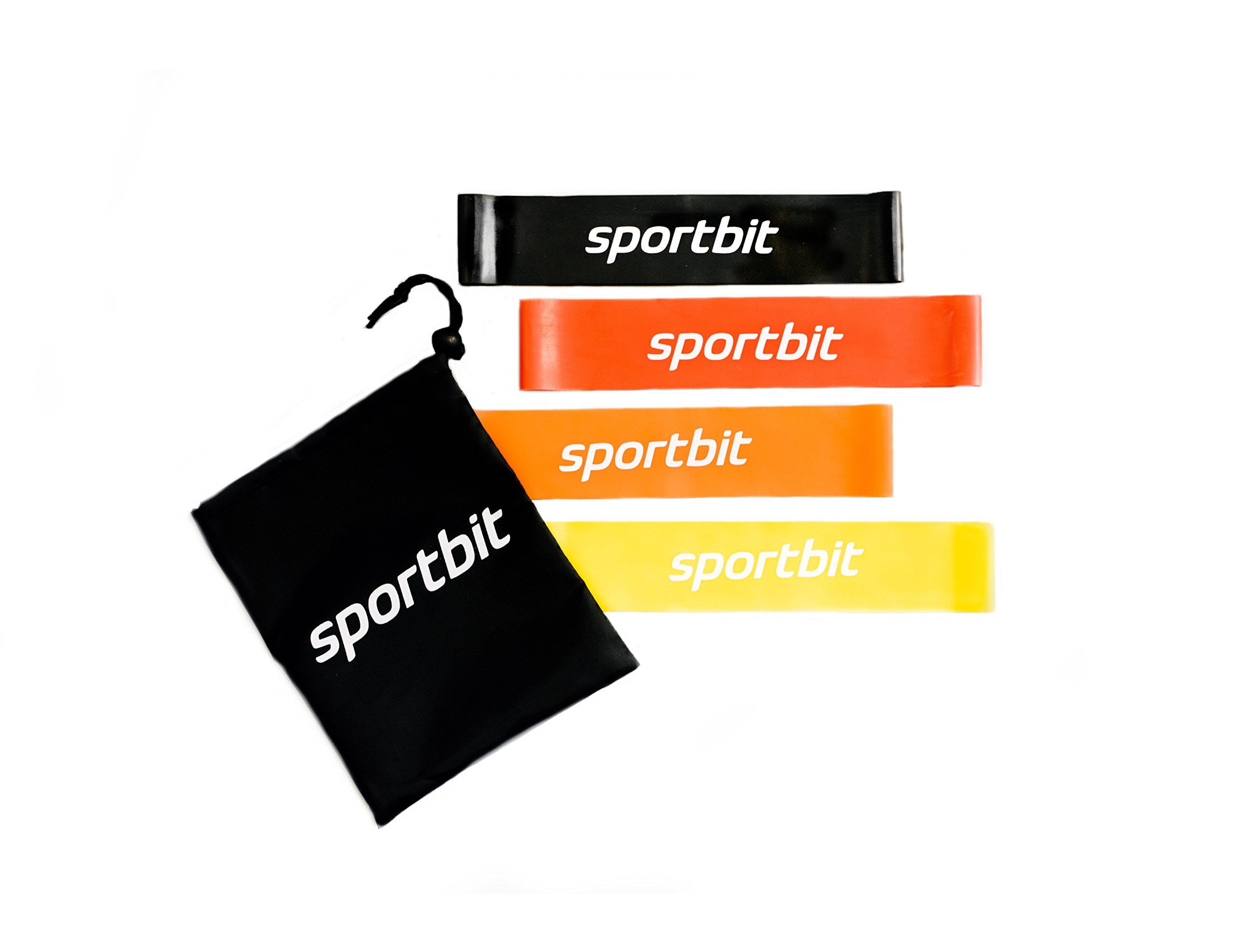 SPORTBIT Pilates Flexbands Set with Bag & e-Book for Exercise & Workout 