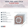 thumbnail image 4 of PowerSellerUSA Vinyl Self Adhesive Floor Tiles, 12x12 inches with 1.2 mm Thick 100-Pieces Contemporary Design Peel and Stick Floor Tile Stickers, Square Flooring Tiles for Kitchen, Brown Motif, 4 of 8