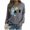 Gray Sweatshirt for Winter, variant on XPMWRP Women's Floral Print Sweatshirt Casual Loose Crewneck Set Long Sleeve Shirts Graphic Pullover Tops Shirt White L
