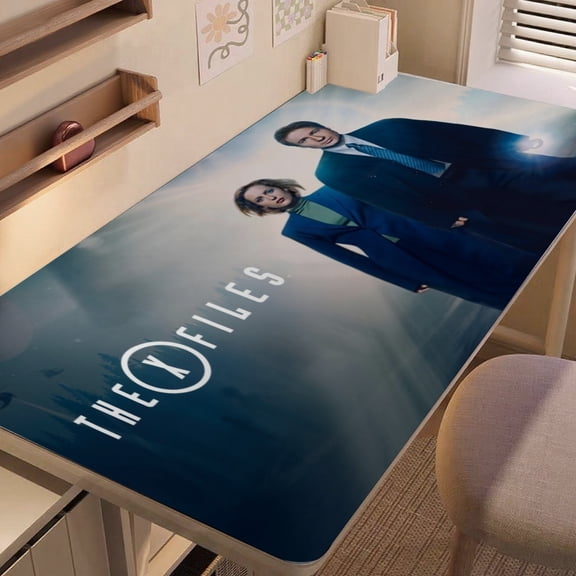 X-Files-themed extra-large Non-Slip Base leather Desk Table mat—versatile for computer desks, dining tables, and more.12"x24"(30X60cm）