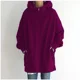 thumbnail image 1 of Sudadera gruesa con capucha para mujer, cárdigan largo con cremallera y bolsillos dobles, prendas de vestir exteriores, ropa de calle de tendencia, Color sólido, 1 of 5