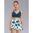 thumbnail image 3 of YiZYiF Kids Girls 3 Piece Swimsuit Bikini Swimwear with Beach Cover Up Skirt Navy Blue 12Y, 3 of 7