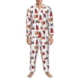 thumbnail image 3 of Naloa Cute Cat And Christmas Gift Men’s Pajamas Set - Long Sleeve Button Down Sleep Shirt and Pajama Bottoms Sleepwear Set-XX-Large, 3 of 7