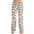 thumbnail image 4 of Hearthz Valentines Day Pajama Pants Women Love Heart Graphic Pajama Pants Women Drawstring Wide Leg Holidays Women Sleep Pants, 4 of 7
