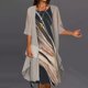 thumbnail image 2 of Vestido de dos piezas de manga corta con cuello redondo y estampado casual de moda para mujer Wmkox8yi bvn76, 2 of 5