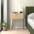 Light Brown Cane Nightstand