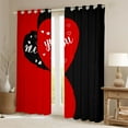 thumbnail image 2 of Manfei Kawaii Love Heart Blackout Curtains Set of 2 (52x84 Each) for Female Women Girls,Black Red Window Curtains,Romantic Couple Lover Curtains and Drapes,Microfiber Bedroom Decor, 2 of 6