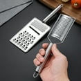 thumbnail image 3 of rygai Multi-Purpose Stainless Steel Grater - 4-Sided Kitchen Tool with Ergonomic Non-Slip Handle for Cheese, Chocolate, Ginger, Garlic, Vegetables, 3 of 7
