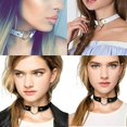 thumbnail image 4 of Gargantilla de cuero ajustable con corazón de amor, collar Punk de PU, gargantilla gótica, cadena de cuello suave para mujeres y niñas, 2 uds., 4 of 5