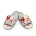 thumbnail image 2 of COEQINE Cardinal Flower Womens Warm Slippers Portable Indoor Sandals Flannel House Slides Open Toe Bedroom Slippers Machine Washable Women Footwear for Hotel Business Trip, 46-47, 2 of 7