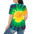 thumbnail image 5 of jtjvou Women's Summer Short Sleeve Tops Going out Tops for Teen Round Neck Tuinc Tie Dye Blouse Trendy Fashion Casual Loose Lady Multicolor,L, 5 of 6