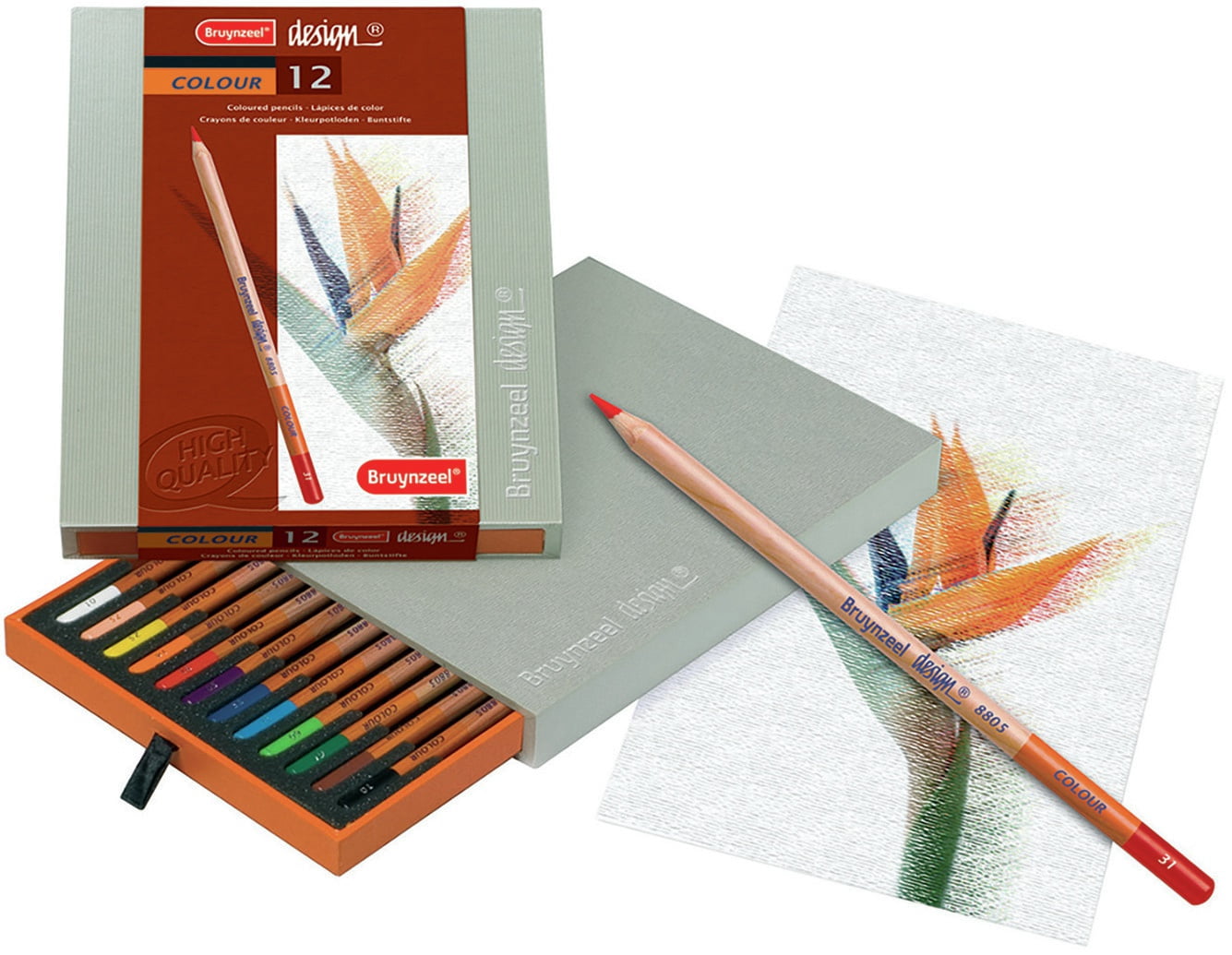 Bruynzeel Design Color Pencil Set, 12-Color
