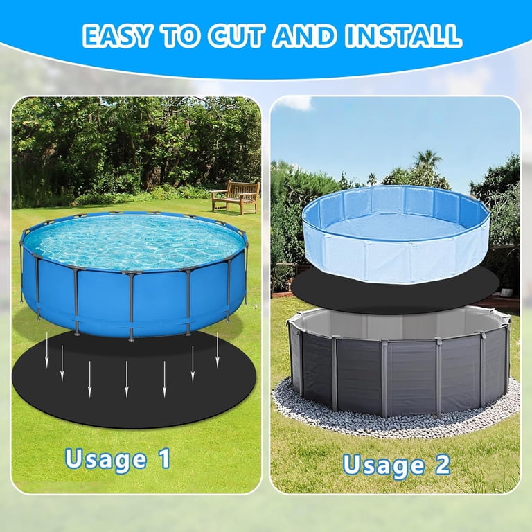 16ft Round Above Ground Pool Pad - 12oz/Yd² Heavy Duty, Puncture Proof, Seamless Underlayment Mat For Lawn Or Concrete