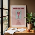 thumbnail image 4 of Singapore Sling - Singapore Illustration Cocktail Vintage Bar Typography Pop Art Retro Kitchen Decor Unframed Wall Art Print 4 x 6 inches, 4 of 60