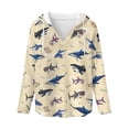 thumbnail image 5 of DISNIMO Shark Printed Shirts for Women Waffle Hoodies V Neck Sweatshirts Long Sleeve Pullover Tops for Daily Wear, XL, 5 of 7