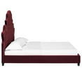 thumbnail image 4 of Modern Contemporary Urban Design Bedroom Queen Size Tufted Platform Bed Frame, Velvet Fabric, Red, 4 of 5