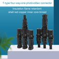 thumbnail image 4 of MC-4 T 3 Receptacle Connecteur Splitter Plug + Female Splitter PV Solar Panel 1000 V Solar Cable Connector Power Copper PPO Waterproof IP67 Black, 4 of 4