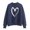 Blue, variant on Bibifish Womens Hoodies Heart Graphic Hooded Sweatshirts Half Turtleneck Long Sleeve Soft Loose Fit Casual Daily Streetwear Dating Outings Pullover