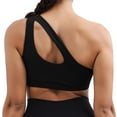 thumbnail image 2 of Aosijia One Shoulder Sports Bra for Women Hollow Out Sexy Cute Workout Yoga Bra Medium Support Padded Sexy Yoga Top XL, 2 of 7