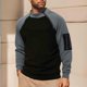 thumbnail image 1 of pstuiky camisas de manga larga para hombre, Blusa informal de manga larga con cuello alto y cremallera cálida de polar de color liso para hombre camisetas de hombre l, 1 of 9