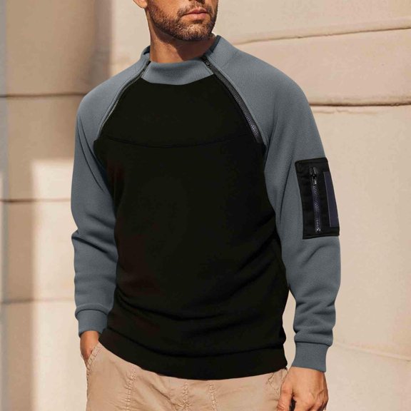 Muscularfit Flannel Shirt Men T Shirts Oversized Big And Tall Shirts Raglan T Shirts Gray Mock Neck Long Sleeve Mens Work Shirts,XXL