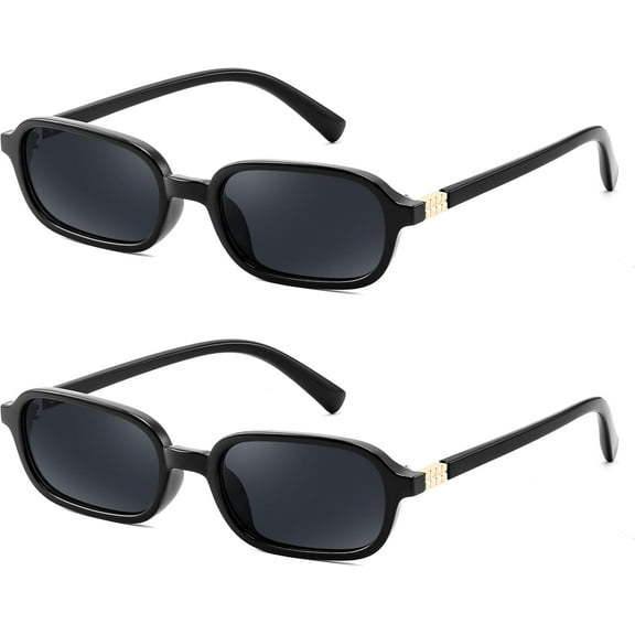 FEISEDY Retro Rectangular Sunglasses for Women Men 90s Small Vintage Fashion Square Sunnies B0282